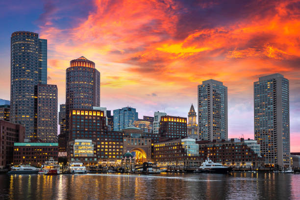 istock Boston cityscape at night 1339324156