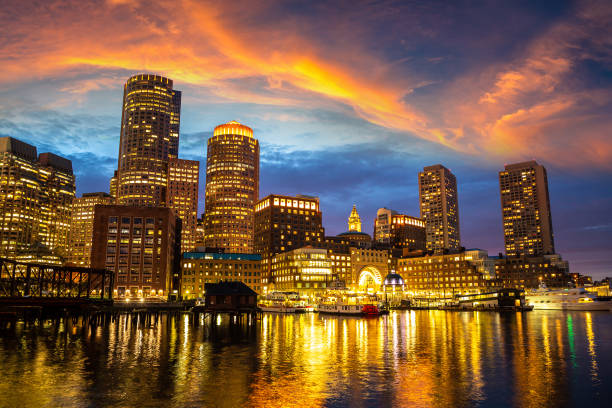 istock Boston cityscape at night 1339324241