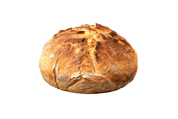 istock Freshly backed homemade bread isolated on white background 1339324710