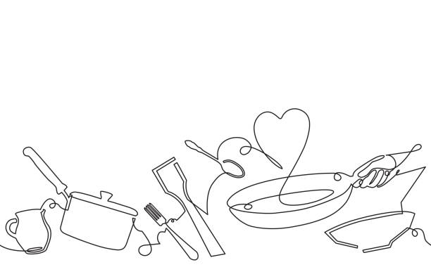 ilustrações de stock, clip art, desenhos animados e ícones de cooking seamless pattern  with empty spase for text . - comida ilustrações