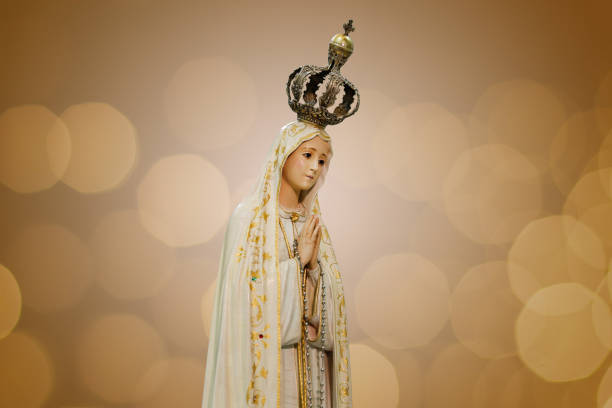 Statue of the image of Our Lady of Fatima stock photo