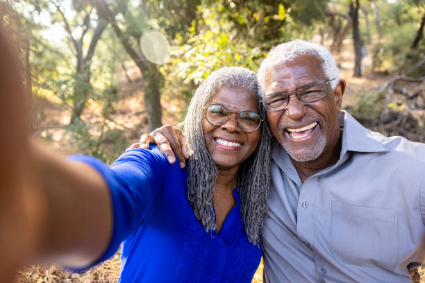 istock Senior Black Couple Taking Selfies 1339327899