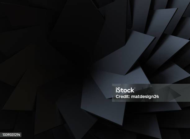 Abstract Background Of Polygons On Background Stock Photo - Download Image Now - Abstract Backgrounds, Black Color, Textured