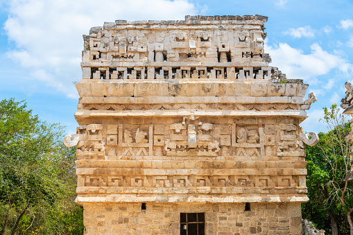 Mayan Puuc style architecture in Chichen Itza, Yucatan, Mexico.