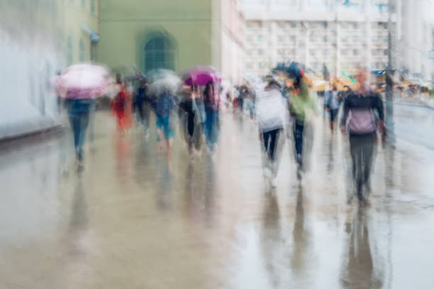 Bad weather. women feel depress in the rain