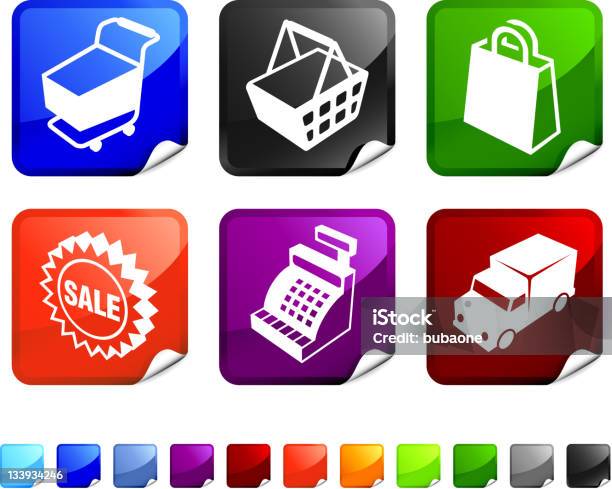 Commerce 3d Lizenzfreie Vektor Icon Set Aufkleber Stock Vektor Art und mehr Bilder von Dreidimensional - Dreidimensional, Icon, Einzelhandel - Konsum