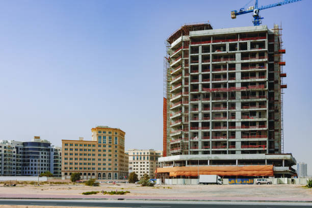 istock Building construction site in a street in Dubai 1339353591