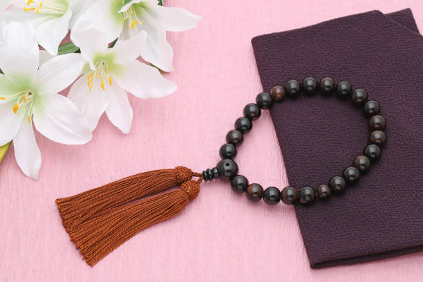 istock Buddhist tool Juzu used at funeral 1339360831