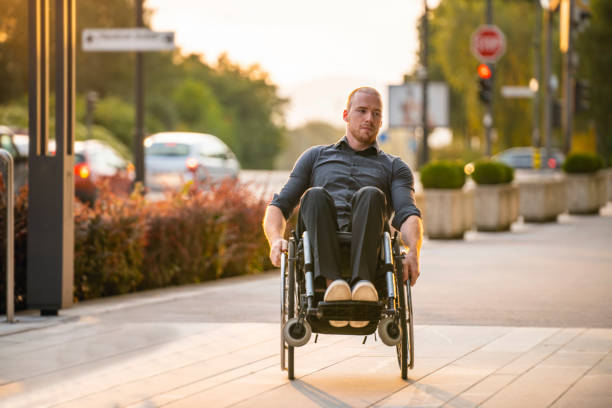 istock Businessman with Physical Disability Doing Stunts with Wheelchair 1339362581