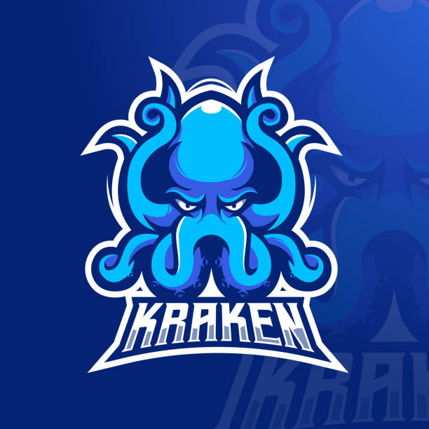 illustrazioni stock, clip art, cartoni animati e icone di tendenza di cracking logo - kraken