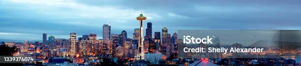 Seattle Cityscape Stock Photo - Download Image Now - Seattle, Urban Skyline, Skyscraper