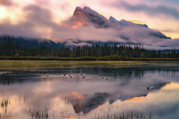 istock Cloudy Summer Sunrise At Vermilion Lakes 1339376077