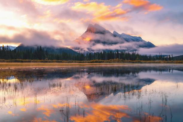 istock Cloudy Summer Sunrise At Vermilion Lakes 1339376122