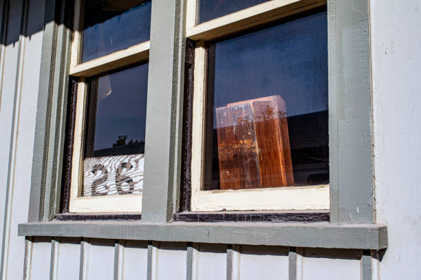 istock Vintage window in the Abandoned railway station - (Uxbridge Ontario ) 1339378457