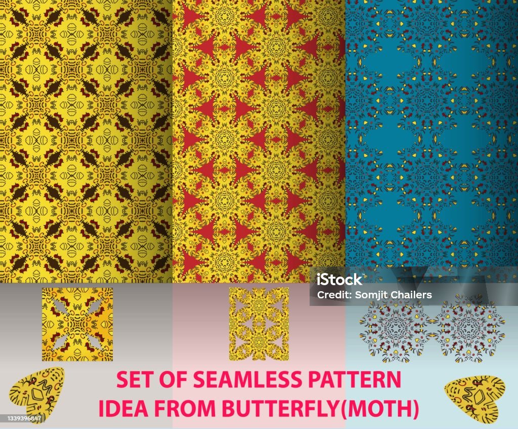 Butterfly Intimidate Pattern Seamless Pattern Idea From Buterfly 02 Stock Illustration - Download ...