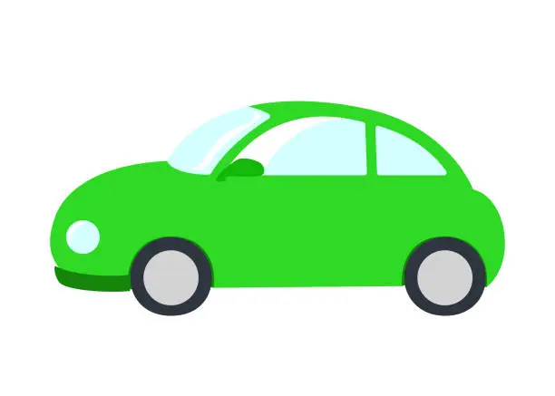 Vector illustration of Illustration of a green car seen from the side.