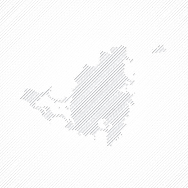 ilustrações de stock, clip art, desenhos animados e ícones de sint maarten island map designed with lines on white background - sao martinho