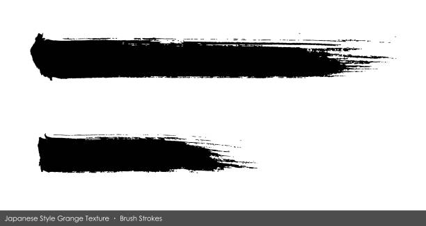 Japanese style brush Grange texture Japanese style brush Grange texture, Ink, tradition, line, stroke shodo stock illustrations