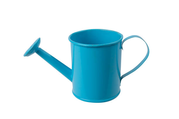 istock Blue watering can with handle on white on isolated background 1339412785