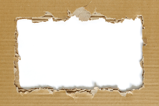 Paper cardboard cut out as a frame texture background for design