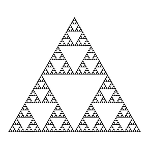 Vector illustration of Detailed Sierpinski triangle