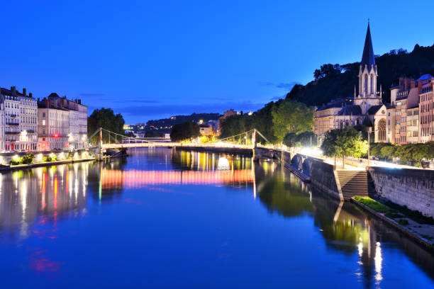 istock Panoramic view of Lyon at dusk 1339418323