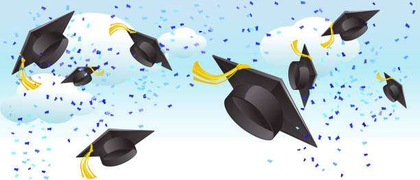 Graduation Day Celebration vector art illustration