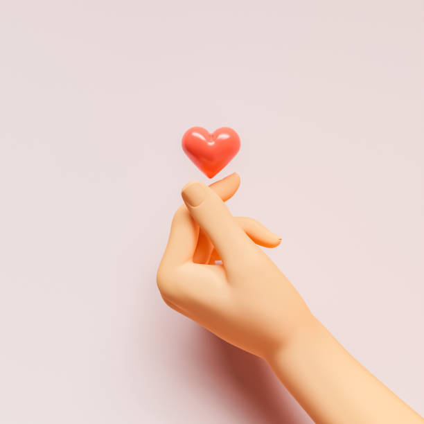 istock 3d hand with Korean heart 1339430204