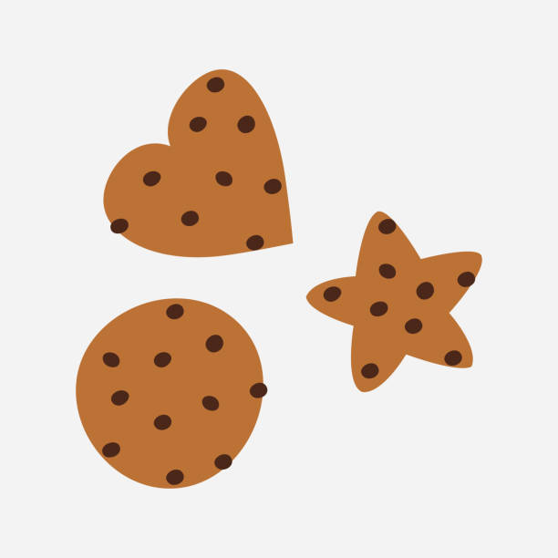 illustrations, cliparts, dessins animés et icônes de biscuit aux pépites de chocolat fait maison. biscuits à l’avoine au chocolat, sur fond blanc - cookie chocolate chip chocolate chip cookie cartoon