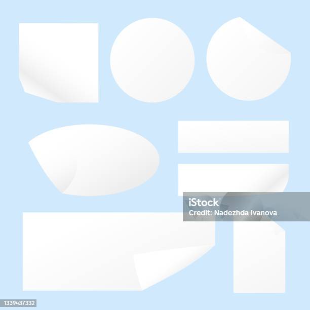 Paper Vector Sticker Effect Set Of Realistic Paper Stickers Vector Illustration Stock Illustration ...