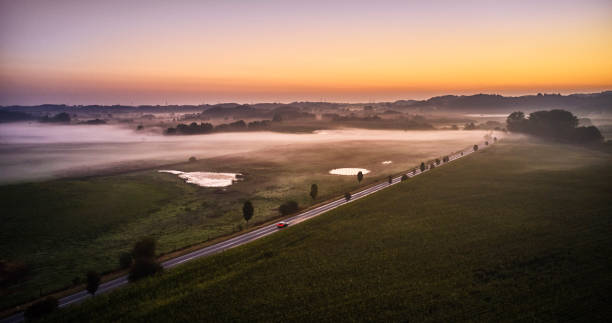 istock Landscape with fog seen from above 1339437397