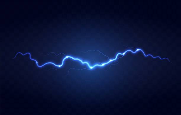 ilustrações de stock, clip art, desenhos animados e ícones de lightning flash effect. realistic electric lightning, - lightning storm electricity thunderstorm