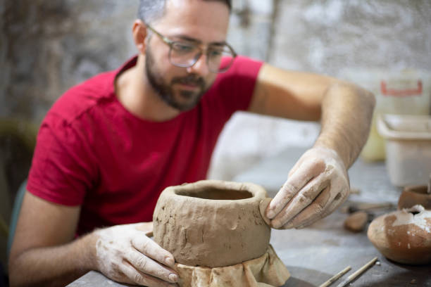 istock Portrait of man making the pottery 1339446536