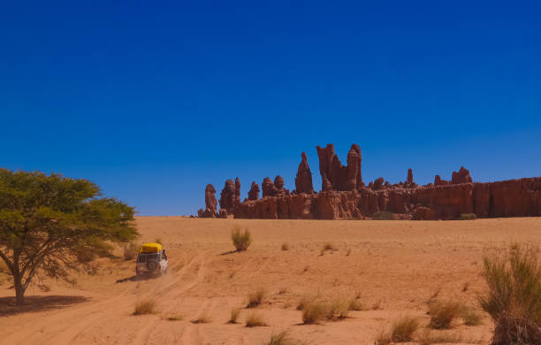 Abstract Rock formation at plateau Ennedi aka stone forest in Chad stock photo