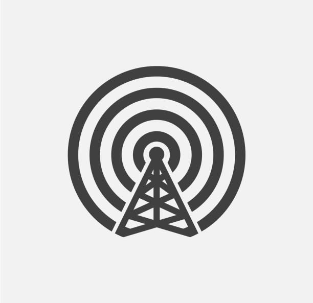 Radio towers with  frequencies icon