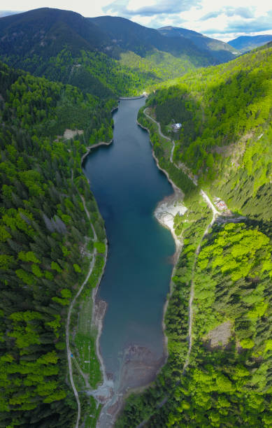istock Petrimanu Lake - Full aerial panorama. 1339449150
