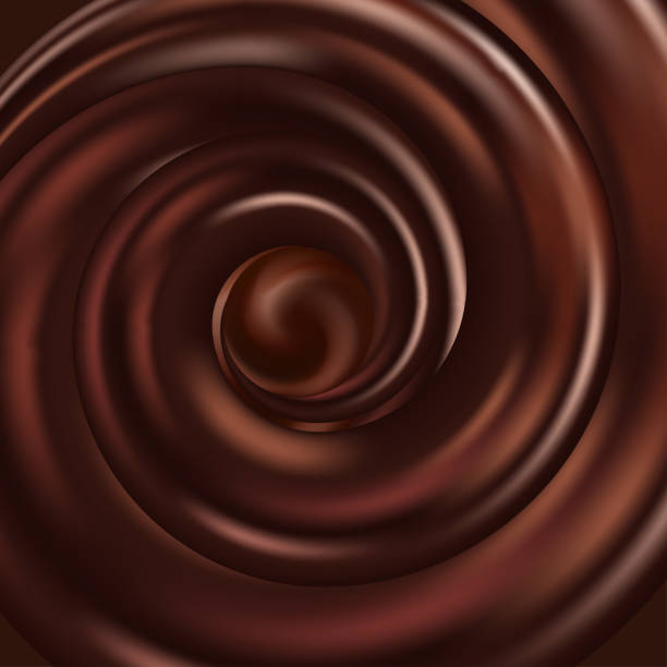 ilustraciones, imágenes clip art, dibujos animados e iconos de stock de remolino de chocolate, flujo de olas. fondo vectorial abstracto. - brown silk satin backgrounds