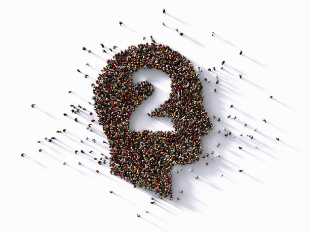 istock Human Crowd Forming Number Two Inside Of A Human Head Shape 1339463254