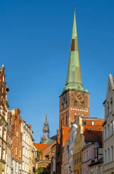 Photo of The old city center of the Hanseatic City of LÃ¼beck (Hansestadt LÃ¼beck), Northern Germany. Cradle and de facto capital of the Hanseatic League. A UNESCO World Heritage Site.