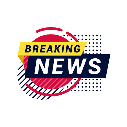 Vector illustration of the badge with breaking news.