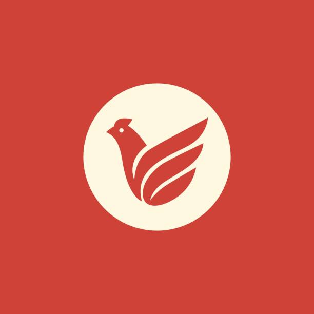 projekt ikony kurczaka. - wing chicken barbecue grilled stock illustrations