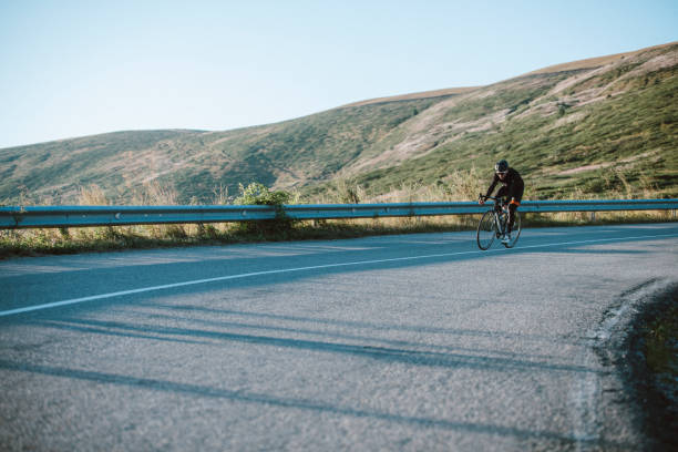 istock Road Cyclist Descent On The Mountain Road. 1339470559