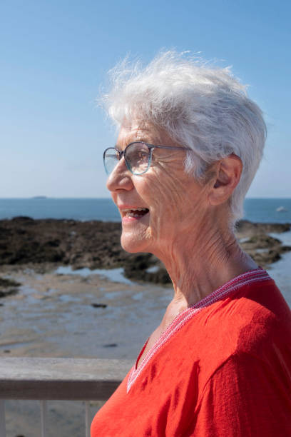 istock An elderly person at the sea 1339478269