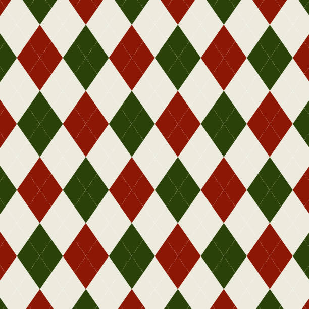 ilustrações, clipart, desenhos animados e ícones de padrão de argyle de natal perfeito. fundo de impressão tradicional de impressão de verificação de diamante. design de banners e anúncios na web, na internet - plaid textile christmas pattern