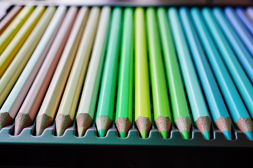 Colorful of color pencils collection Background