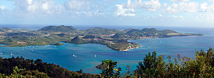 Landscape of Le Marin. A commune of France located in the southern part of the Antillean island department of Martinique.