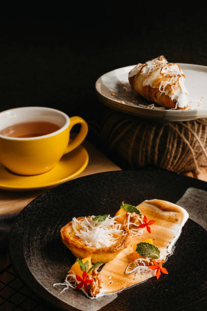 A white plate of pasta fine dining photography