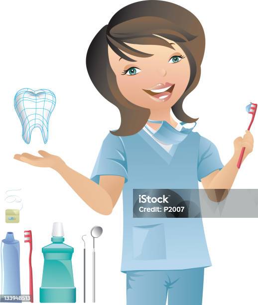 Vetores de Higienista Dentário e mais imagens de Dente Humano - Dente Humano, Dentista, Desinfetante bucal