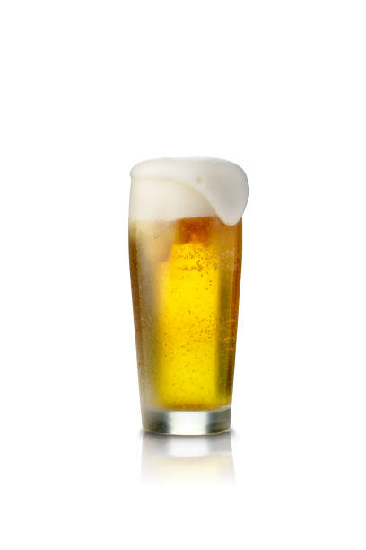 istock Beer glass isolated on white background with foam. 1339486271