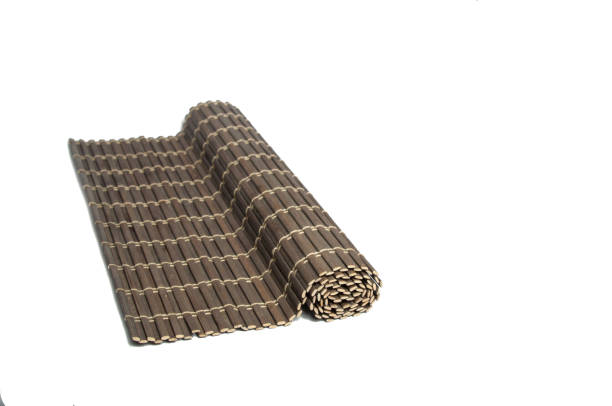 istock Bamboo mat isolated on the white 1339492663